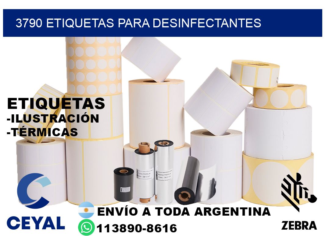 3790 Etiquetas para desinfectantes