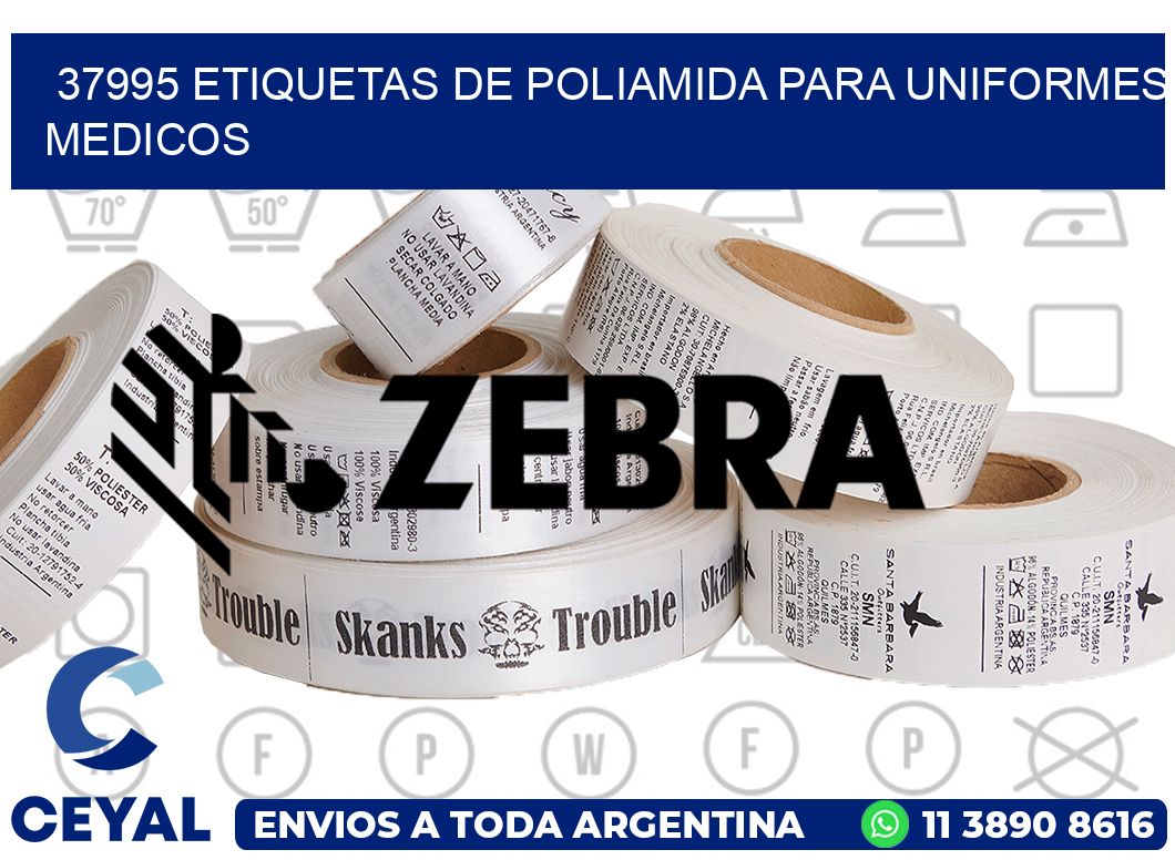 37995 Etiquetas de poliamida para uniformes medicos