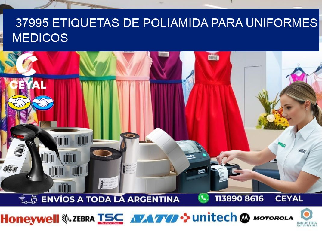 37995 Etiquetas de poliamida para uniformes medicos