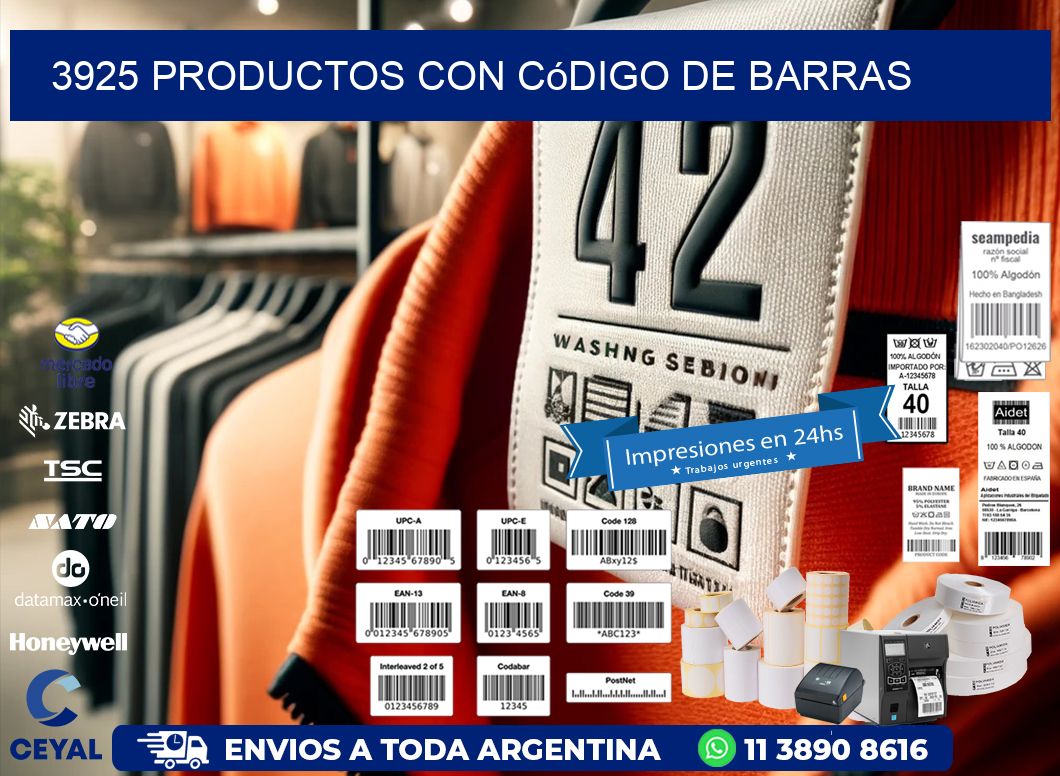 3925 Productos con código de barras