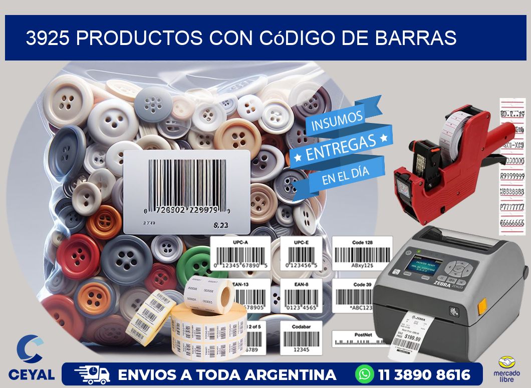 3925 Productos con código de barras