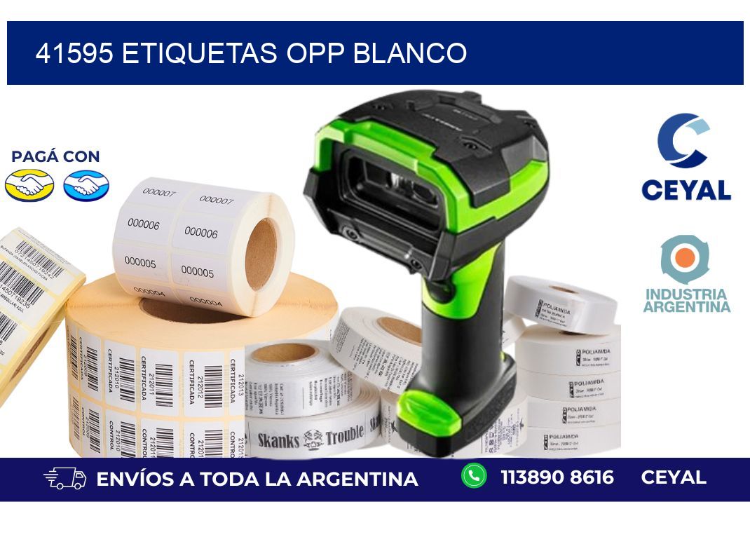 41595 etiquetas OPP blanco