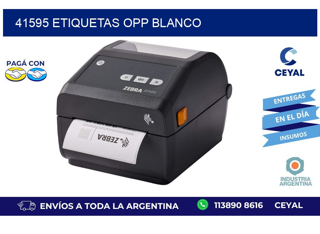 41595 etiquetas OPP blanco