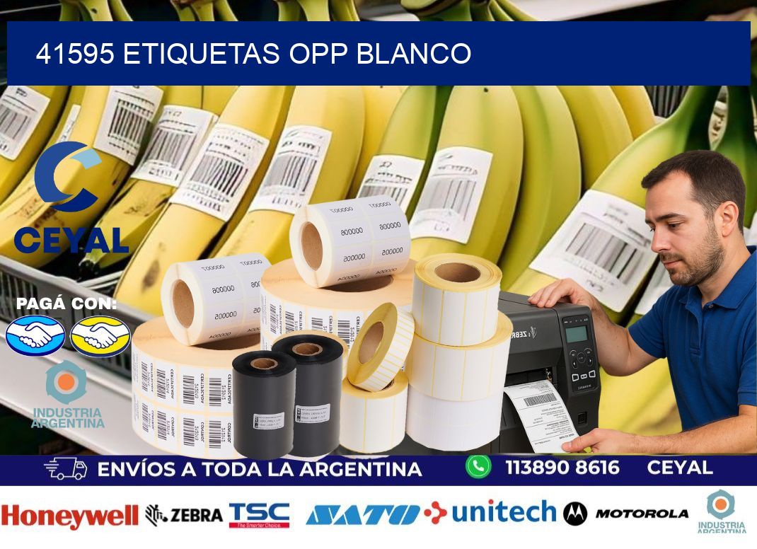 41595 etiquetas OPP blanco