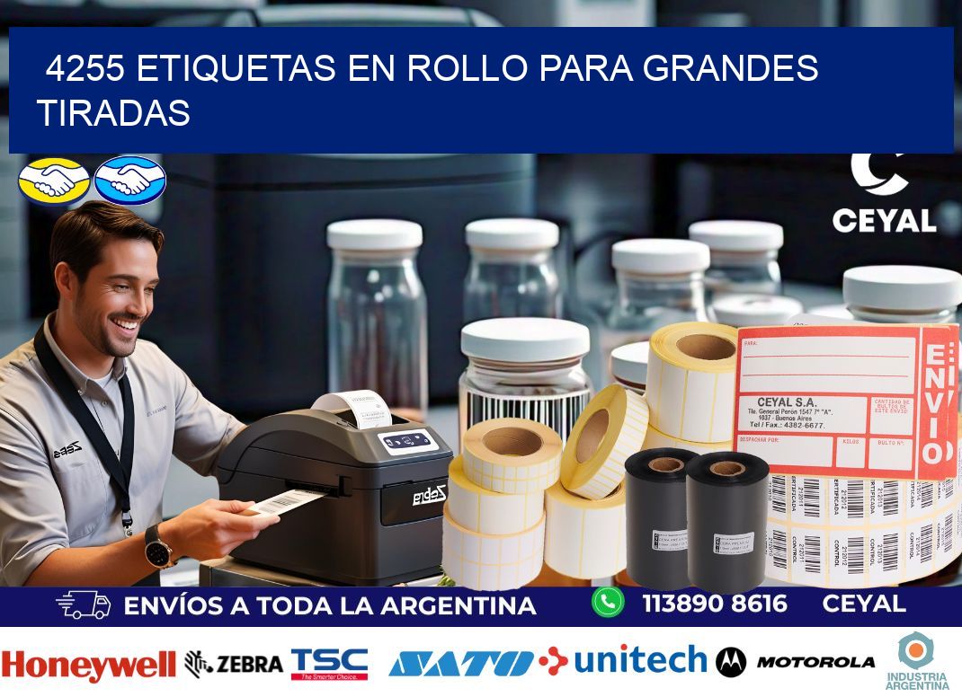 4255 Etiquetas en rollo para grandes tiradas