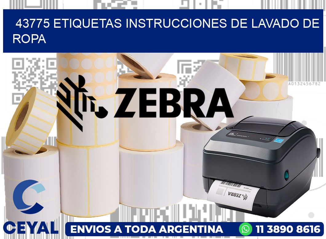 43775 etiquetas instrucciones de lavado de ropa