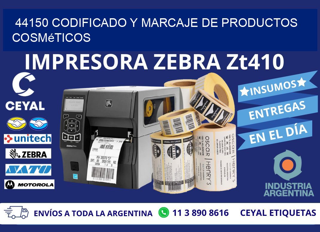 44150 codificado y marcaje de productos cosméticos
