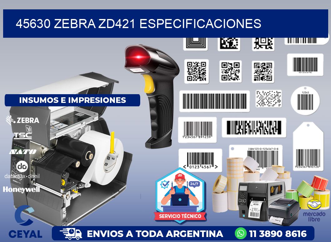 45630 Zebra ZD421 especificaciones