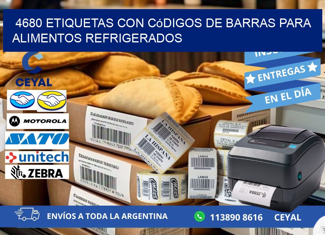 4680 Etiquetas con códigos de barras para alimentos refrigerados