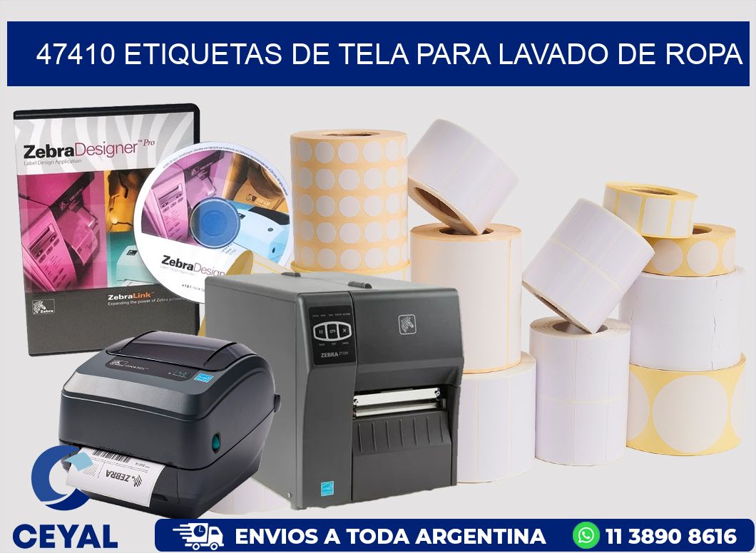 47410 Etiquetas de tela para lavado de ropa
