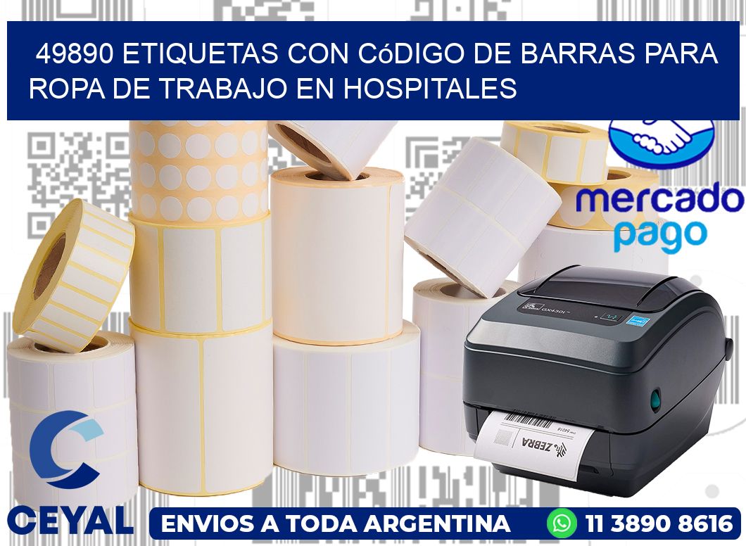 49890 Etiquetas con código de barras para ropa de trabajo en hospitales