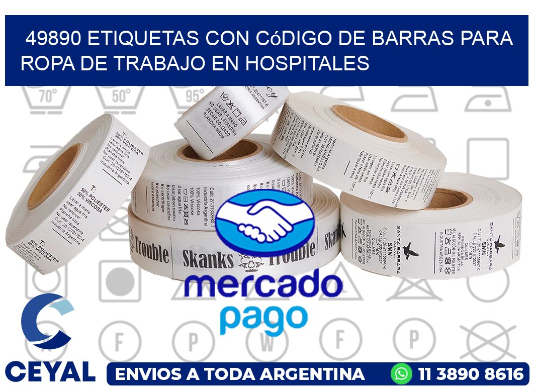 49890 Etiquetas con código de barras para ropa de trabajo en hospitales