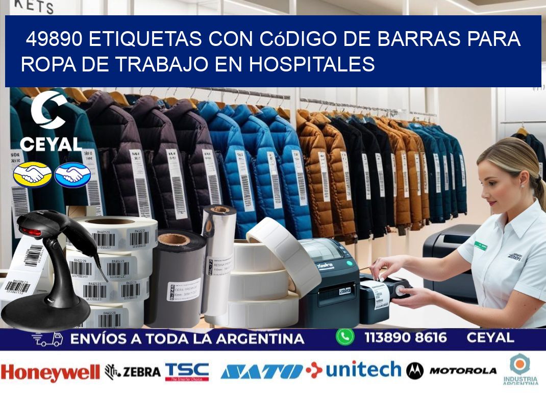 49890 Etiquetas con código de barras para ropa de trabajo en hospitales