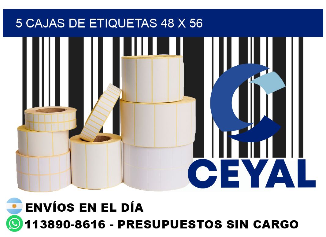 5 cajas de etiquetas 48 x 56