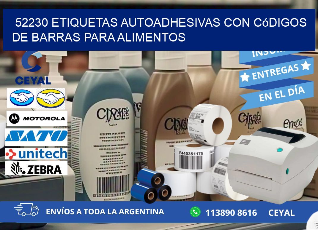 52230 Etiquetas autoadhesivas con códigos de barras para alimentos