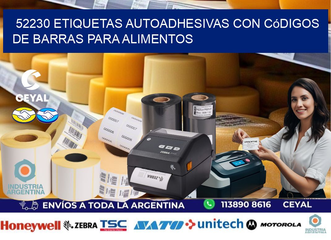 52230 Etiquetas autoadhesivas con códigos de barras para alimentos
