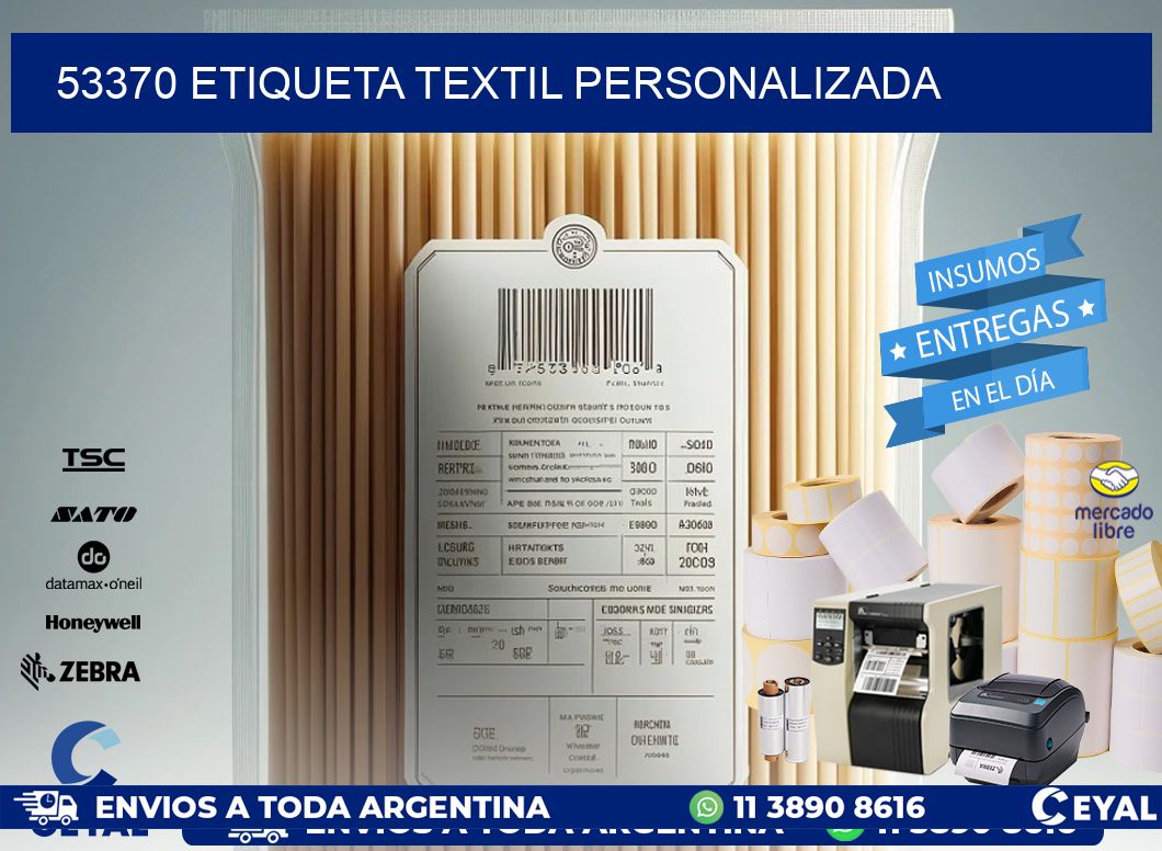 53370 Etiqueta textil personalizada