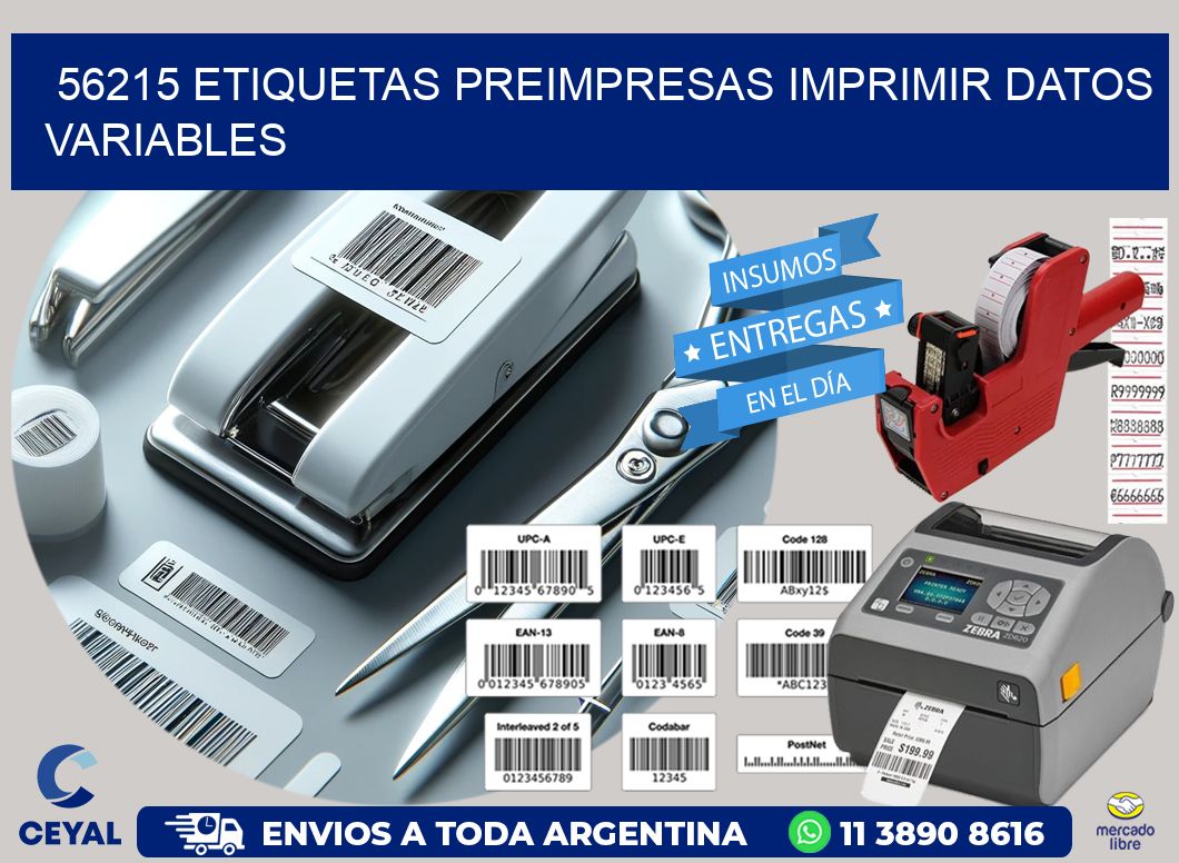 56215 Etiquetas preimpresas imprimir datos variables