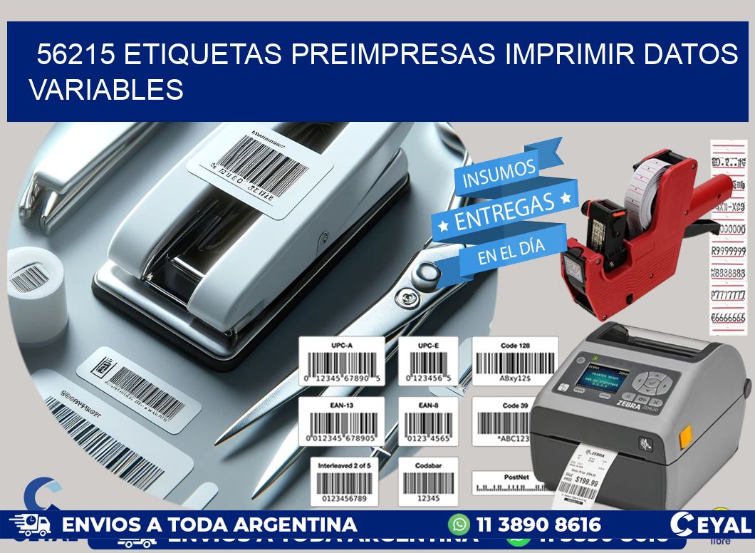 56215 Etiquetas preimpresas imprimir datos variables