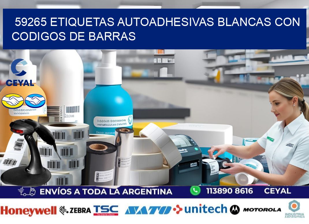 59265 etiquetas autoadhesivas blancas con codigos de barras