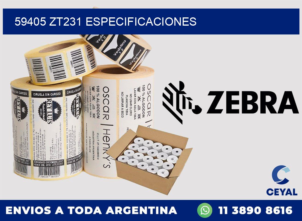 59405 ZT231 especificaciones