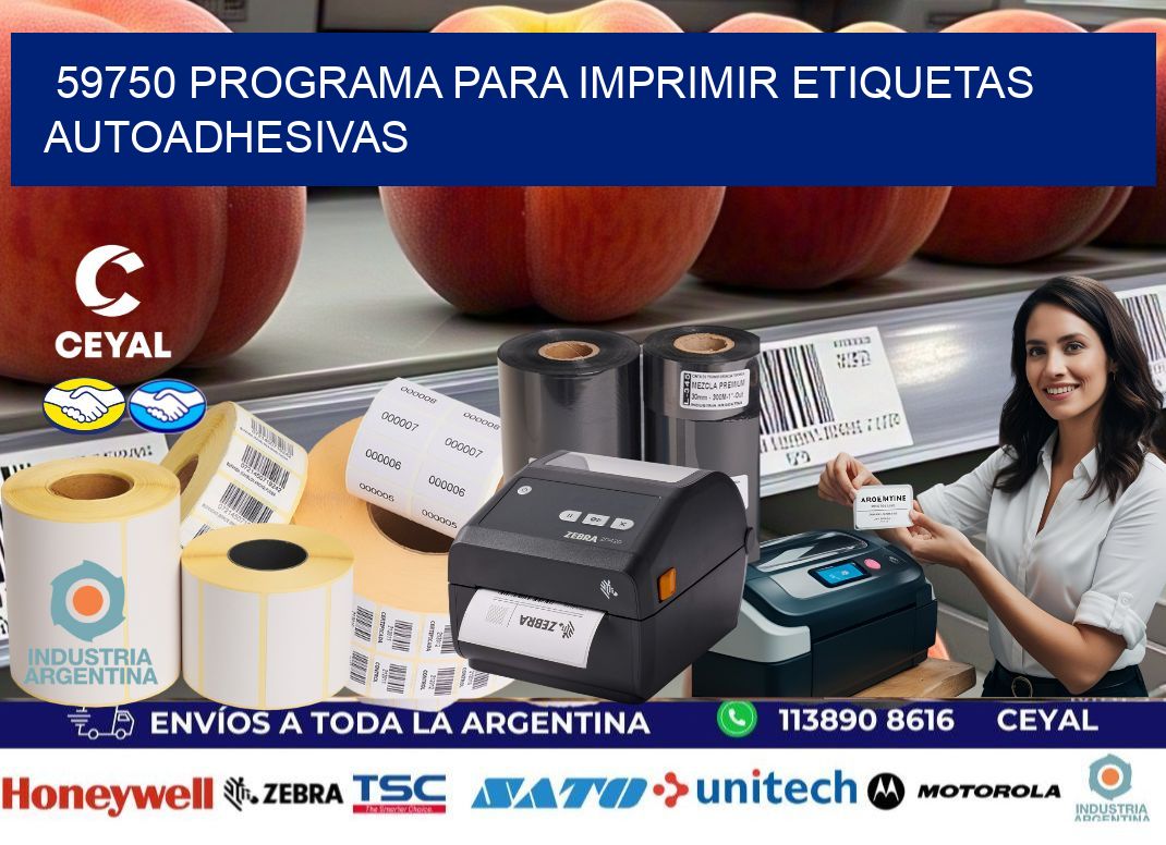 59750 Programa para imprimir etiquetas autoadhesivas