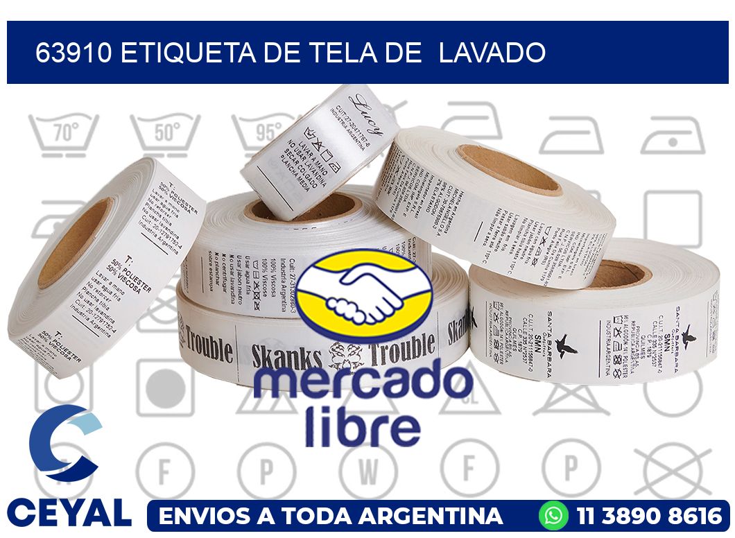 63910 etiqueta de tela de lavado