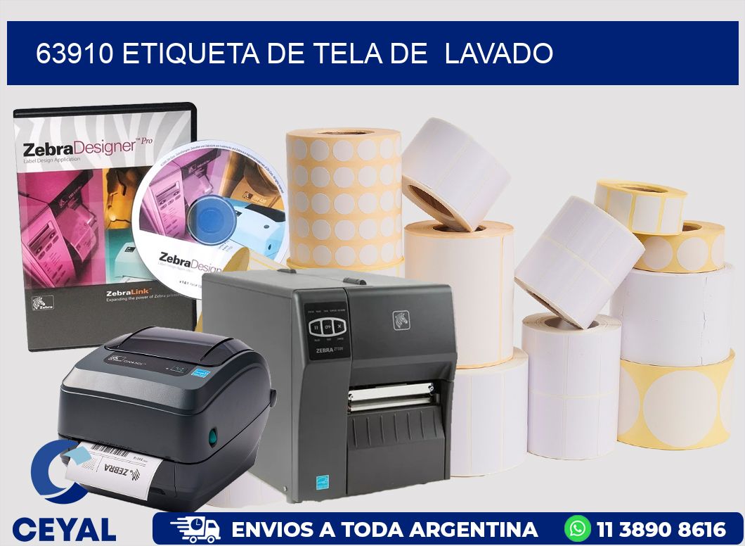63910 etiqueta de tela de lavado