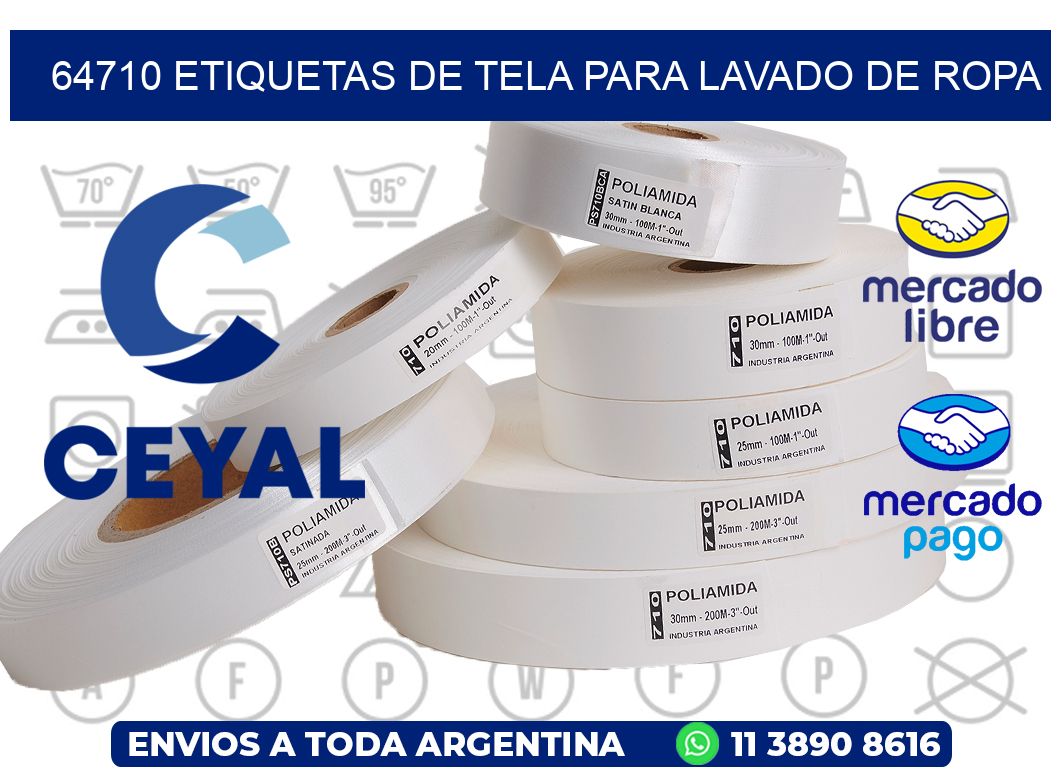 64710 Etiquetas de tela para lavado de ropa