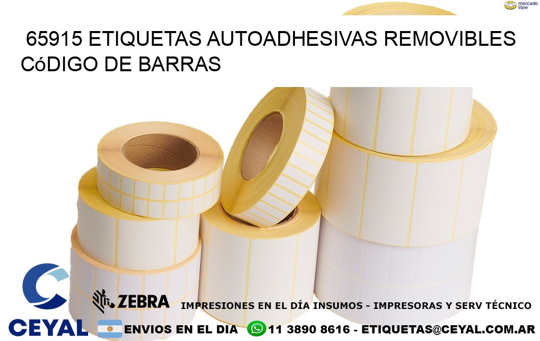 65915 etiquetas autoadhesivas removibles código de barras