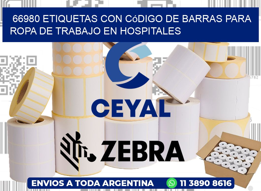 66980 Etiquetas con código de barras para ropa de trabajo en hospitales