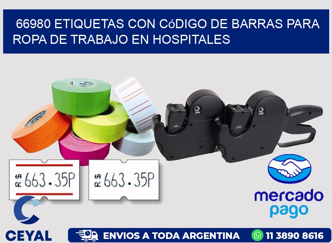 66980 Etiquetas con código de barras para ropa de trabajo en hospitales