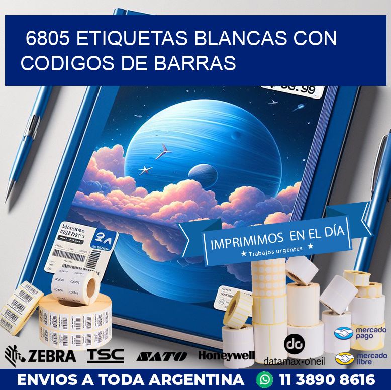 6805 etiquetas blancas con codigos de barras