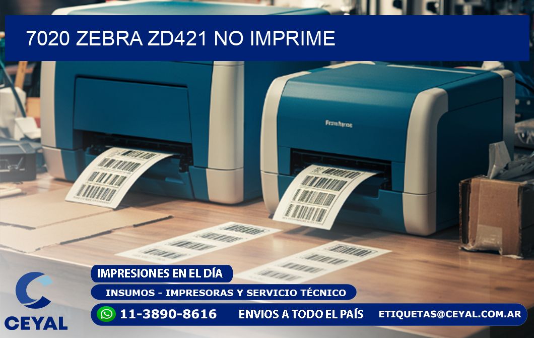 7020 Zebra ZD421 no imprime
