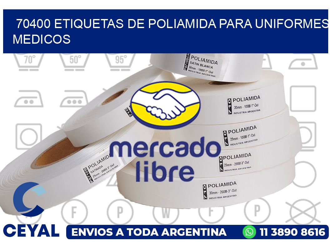 70400 Etiquetas de poliamida para uniformes medicos