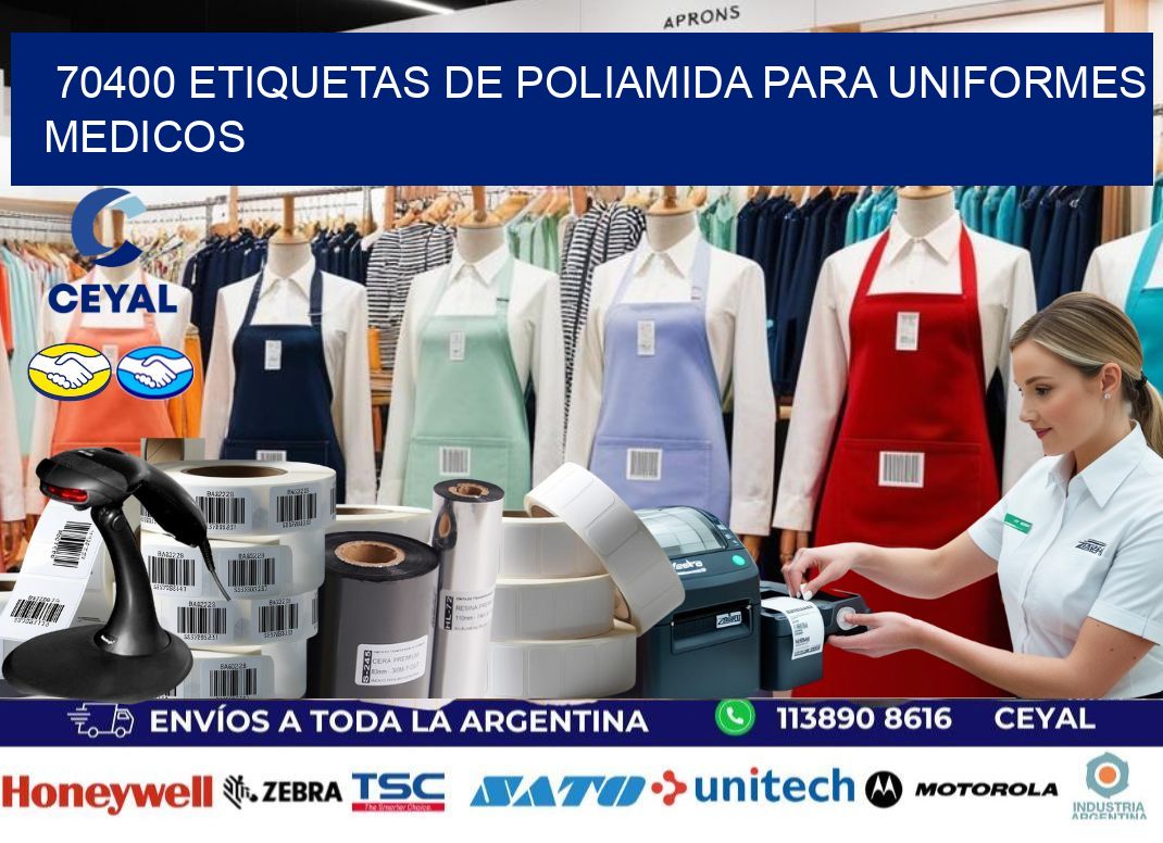 70400 Etiquetas de poliamida para uniformes medicos