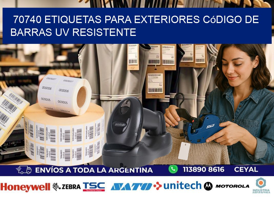 70740 etiquetas para exteriores código de barras UV resistente
