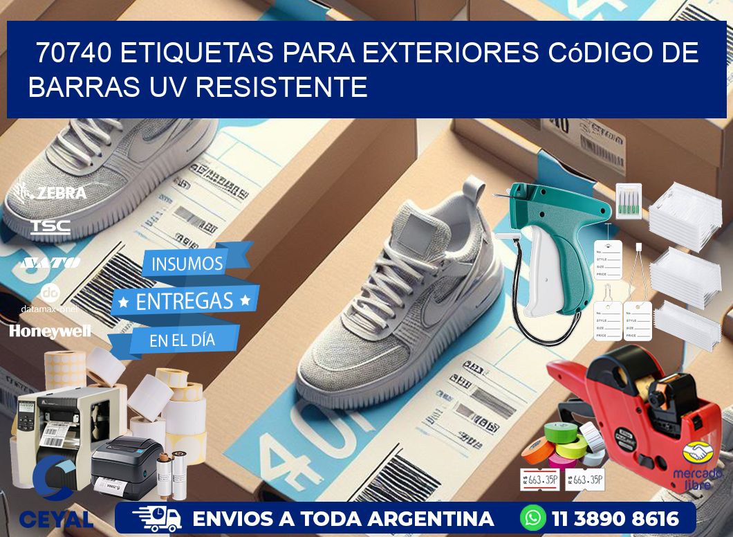70740 etiquetas para exteriores código de barras UV resistente
