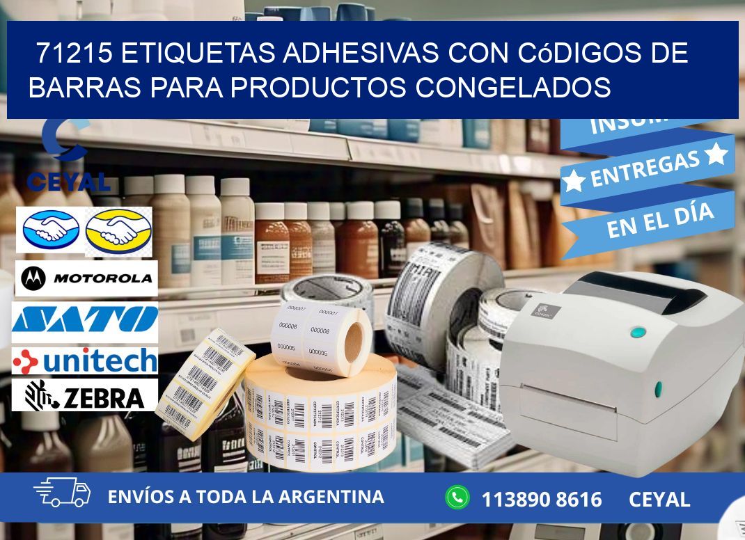 71215 Etiquetas adhesivas con códigos de barras para productos congelados