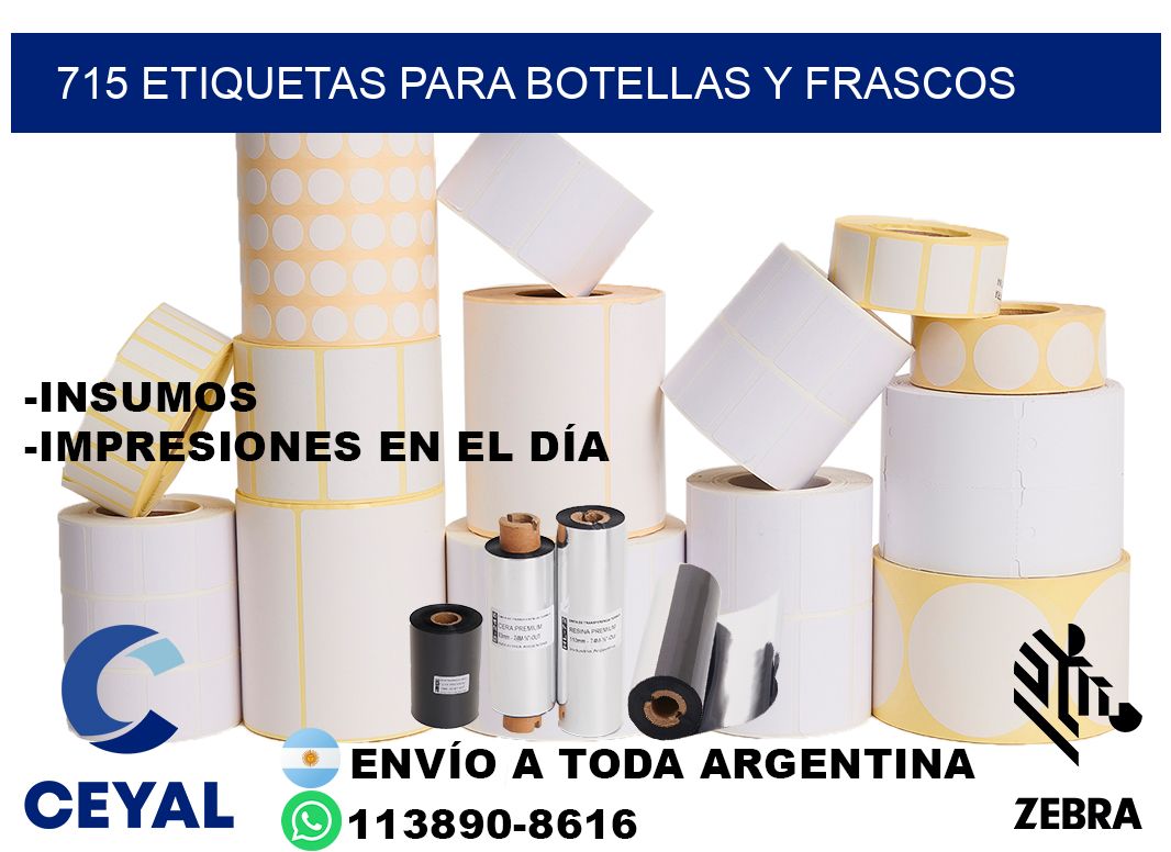 715 Etiquetas para botellas y frascos