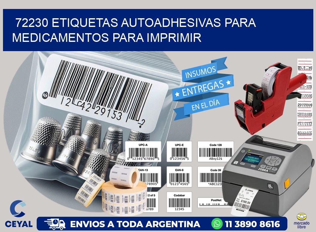 72230 Etiquetas autoadhesivas para medicamentos para imprimir