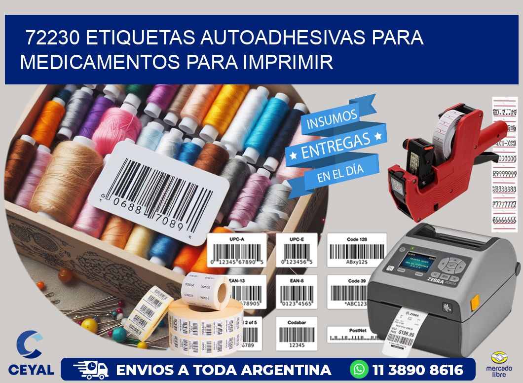 72230 Etiquetas autoadhesivas para medicamentos para imprimir