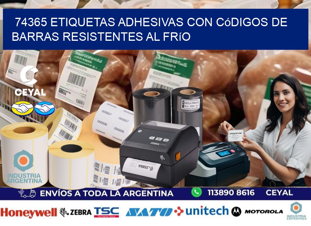 74365 Etiquetas adhesivas con códigos de barras resistentes al frío
