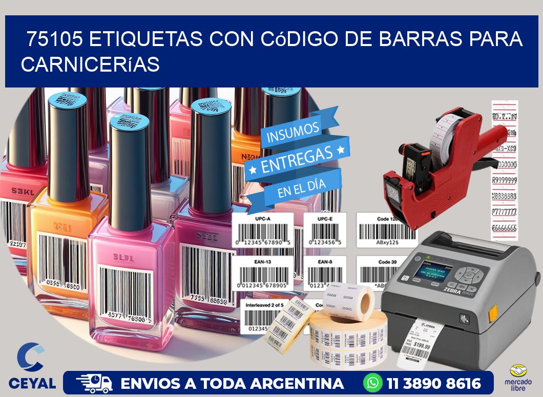 75105 etiquetas con código de barras para carnicerías