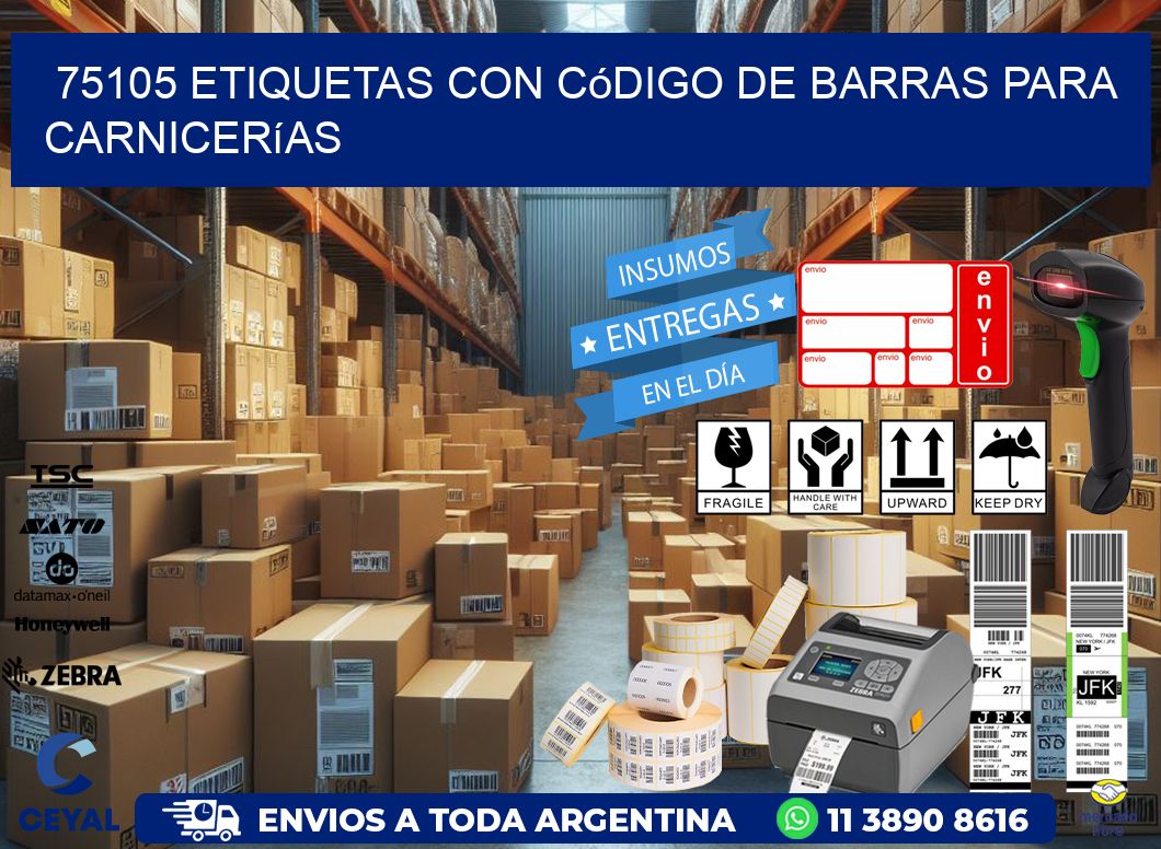 75105 etiquetas con código de barras para carnicerías