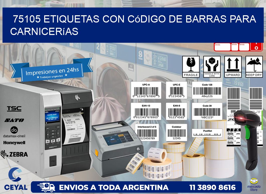 75105 etiquetas con código de barras para carnicerías