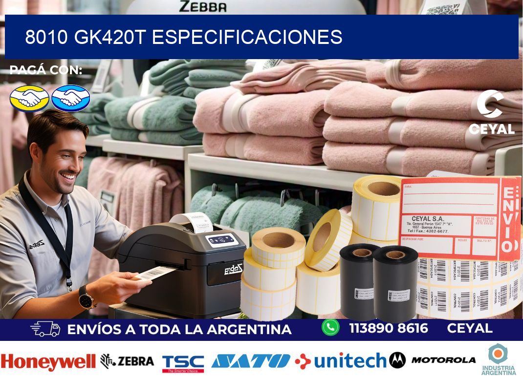 8010 GK420T especificaciones