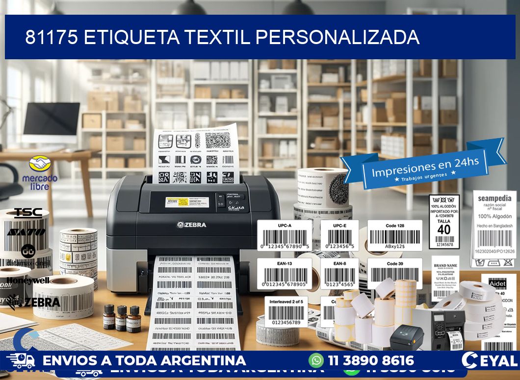 81175 Etiqueta textil personalizada