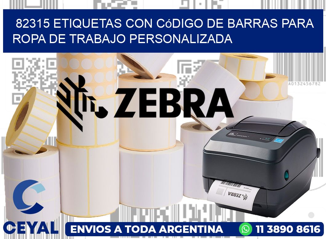 82315 Etiquetas con código de barras para ropa de trabajo personalizada
