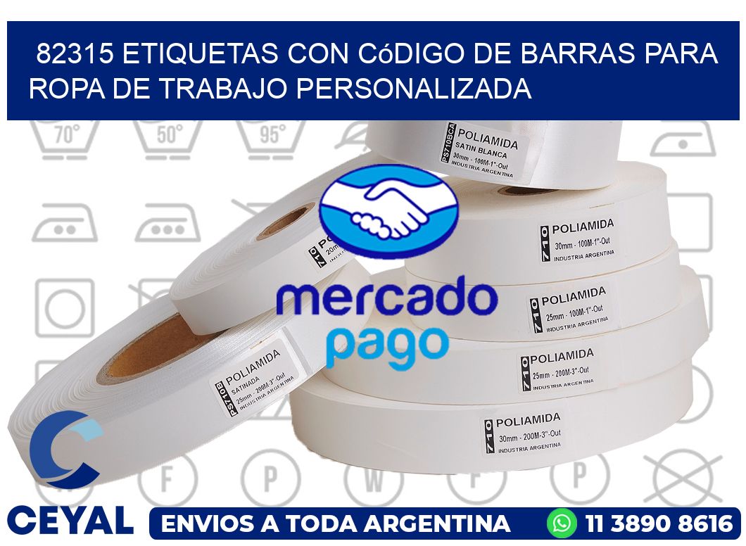 82315 Etiquetas con código de barras para ropa de trabajo personalizada